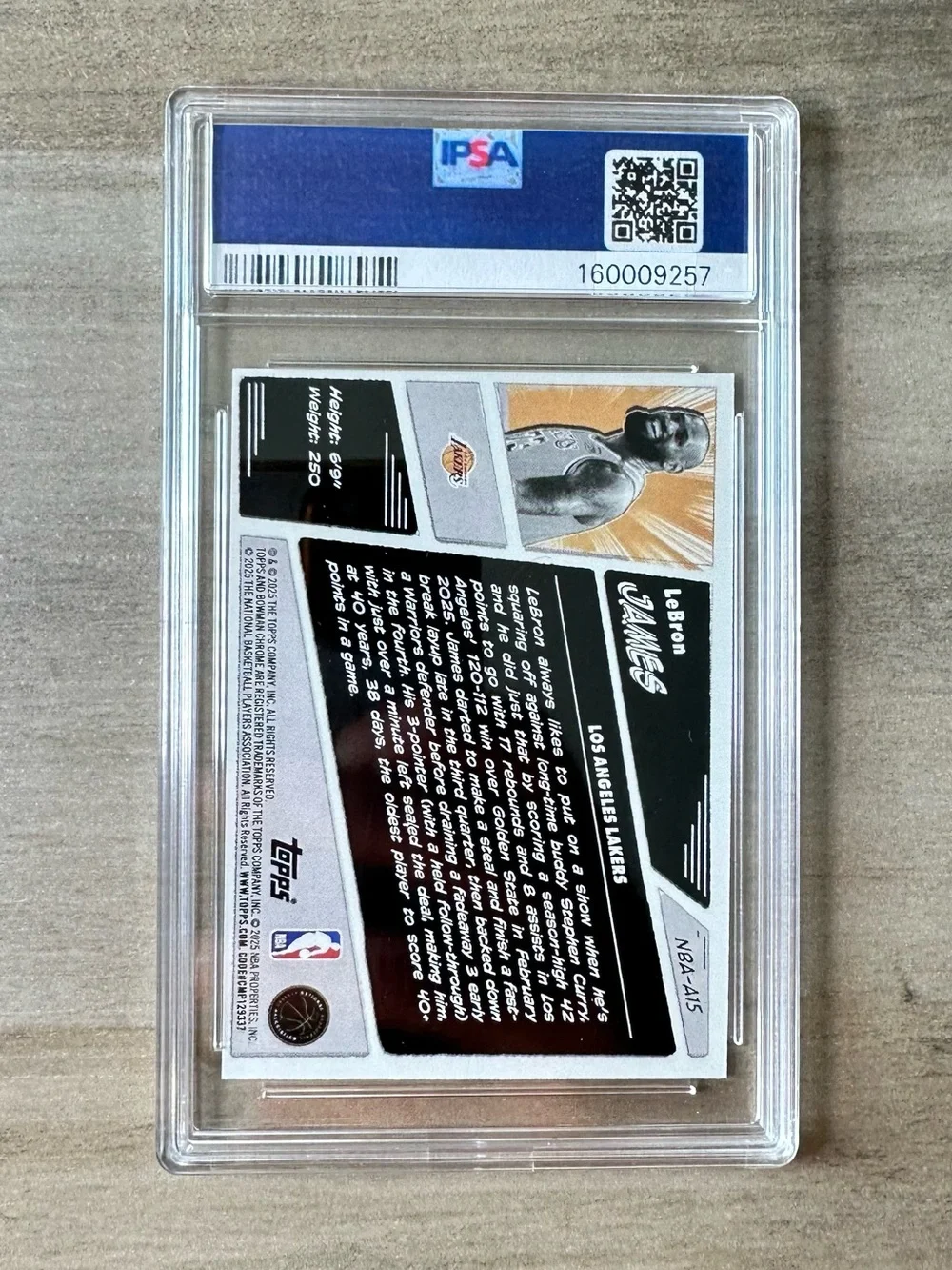 LeBron James 2025 Topps Anime #A15 Gem Mint 10 Novelty Basketball Card. Lakers.